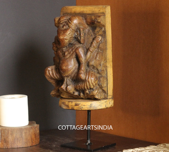 Vintage Wood / Stone Ganesh