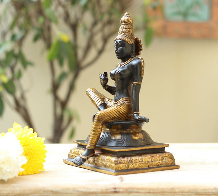 Brass Devi Uma Parameshwari Parvati Sitting
