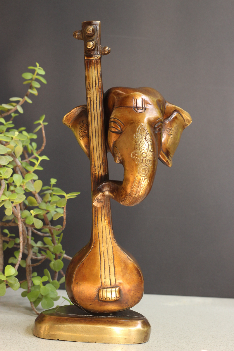 Brass Ganesha on Sitar