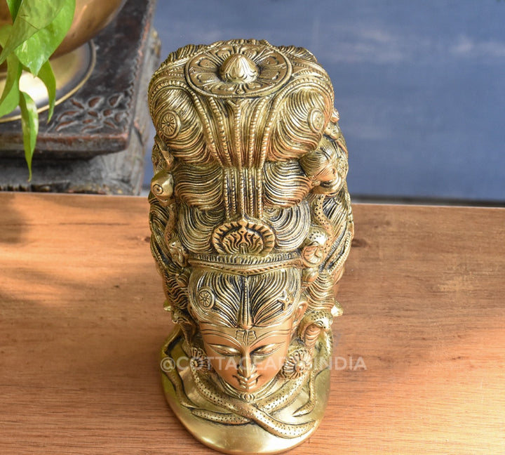 Brass 3 face Shiva and Parvati Mukhlingam