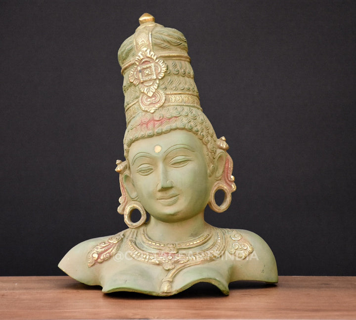 Brass Parvati Bust Rustic Patina finish