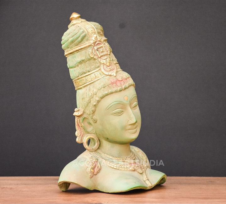 Brass Parvati Bust Rustic Patina finish