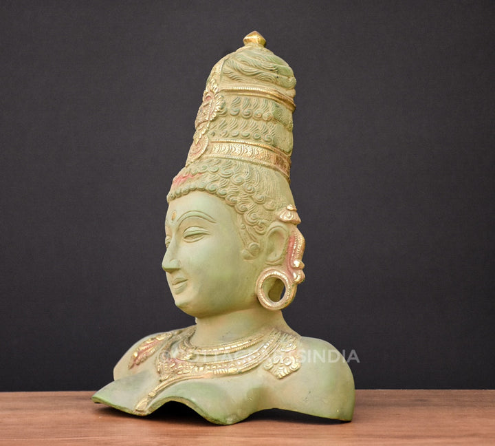 Brass Parvati Bust Rustic Patina finish
