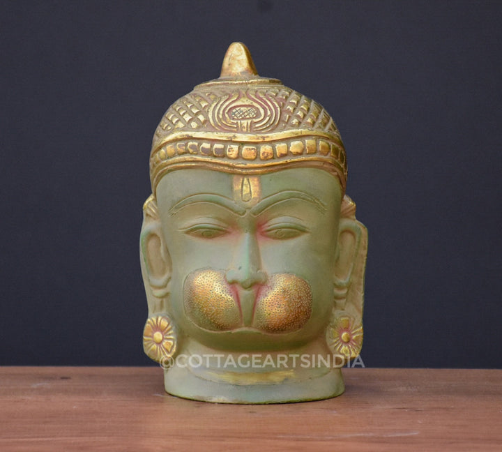 Brass Hanuman Face in Rustic Patina finish