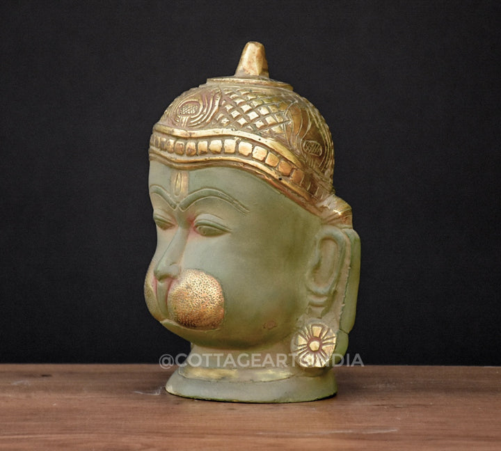 Brass Hanuman Face in Rustic Patina finish