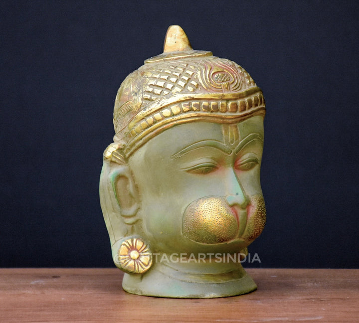 Brass Hanuman Face in Rustic Patina finish