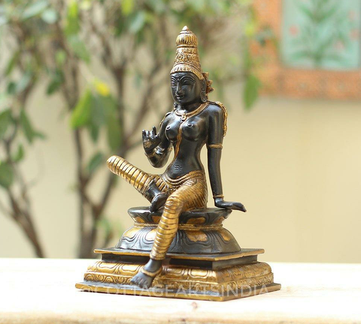Brass Devi Uma Parameshwari Parvati Sitting