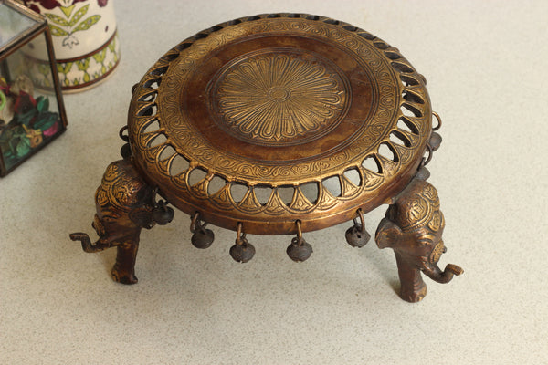 Elephant Pillar Brass Chowki Jaali Design 5''