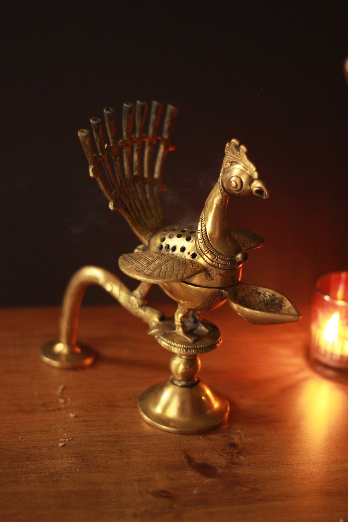 Brass Peacock Dhoop Dani