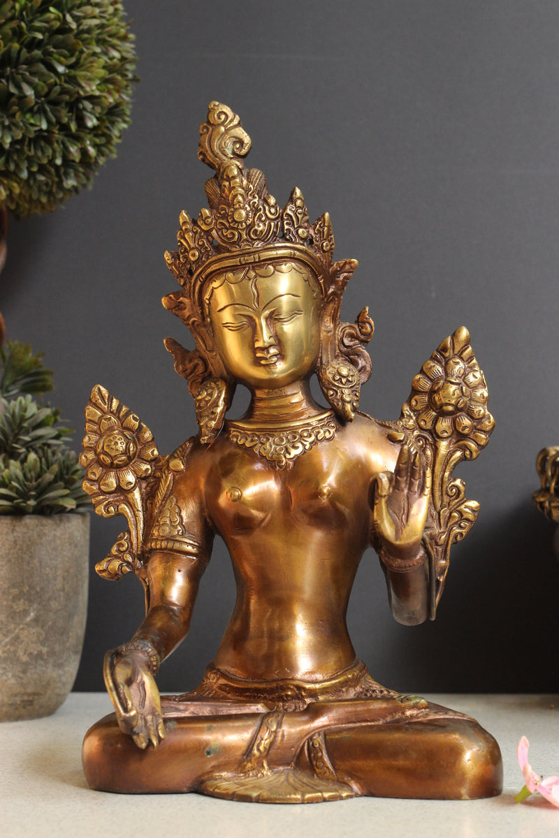 Brass Tara Devi Sitting 10.5''