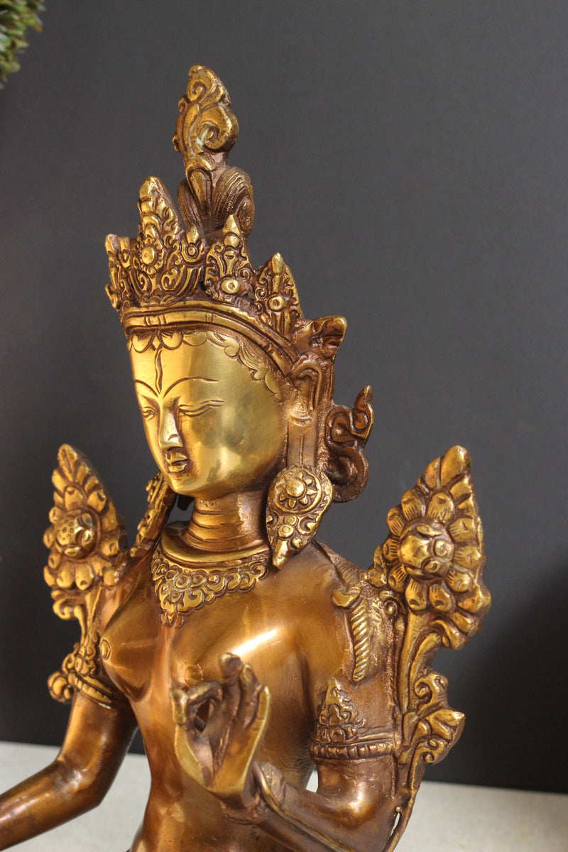 Brass Tara Devi Sitting 10.5''