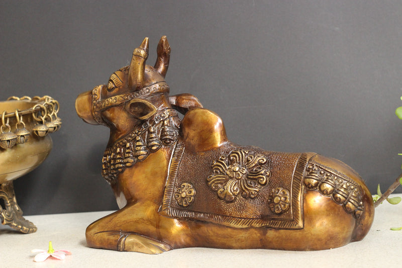 Brass Nandi Carving Work