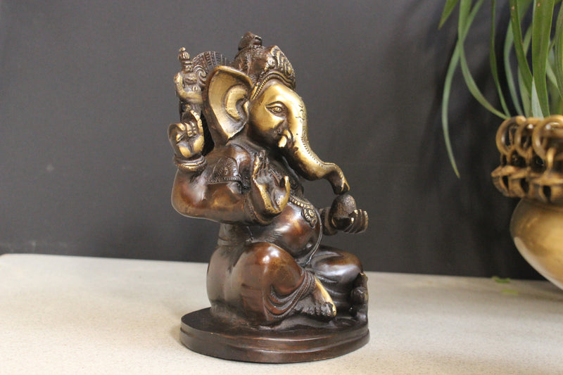 Brass Sitting Ganesha7''