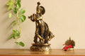 Brass Cow n Krishna 14"