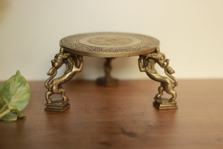 Brass Yali Pillar Chowki