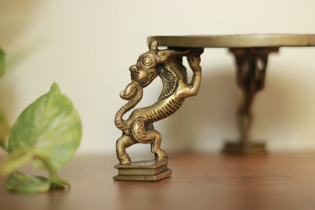 Brass Yali Pillar Chowki