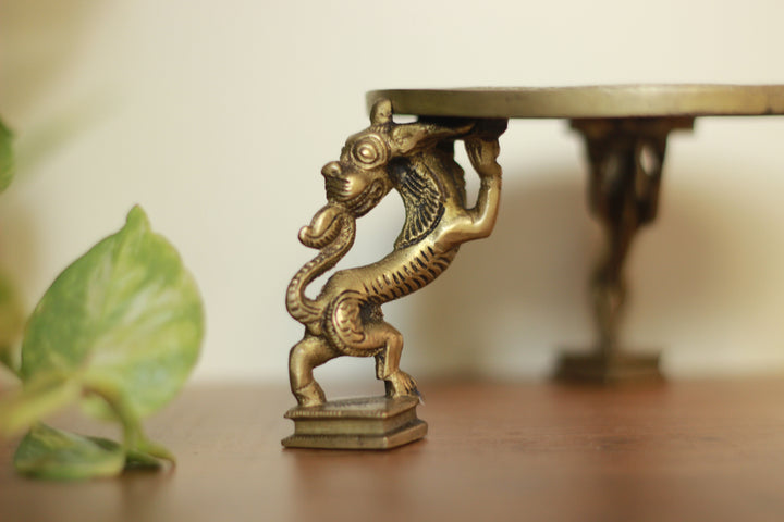 Brass Yali Pillar Chowki