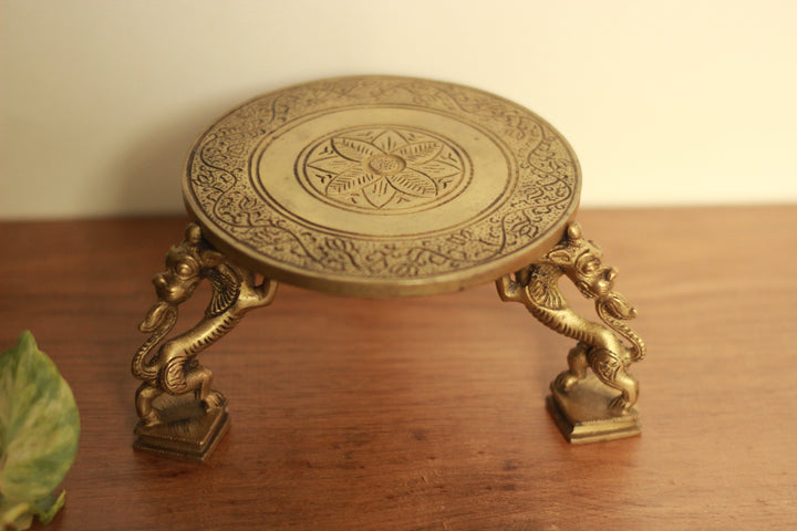 Brass Yali Pillar Chowki