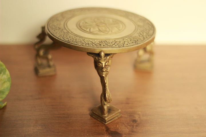 Brass Yali Pillar Chowki