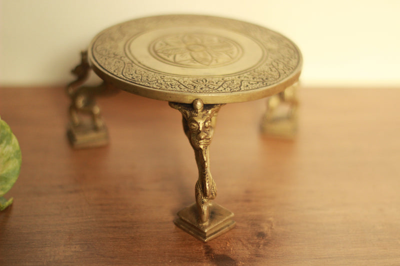 Brass Yali Pillar Chowki