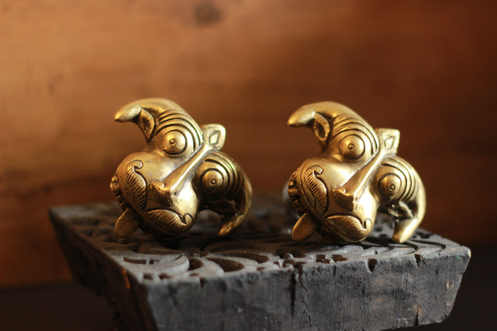 Brass Yali Door Knob (pair)