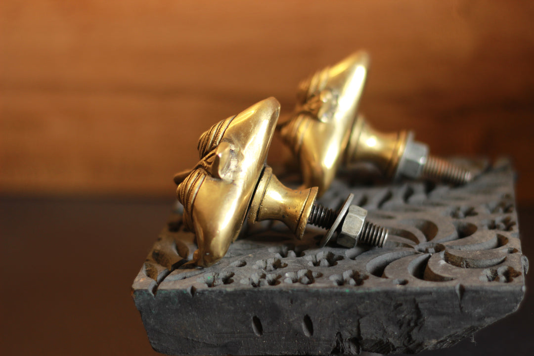 Brass Yali Door Knob (pair)