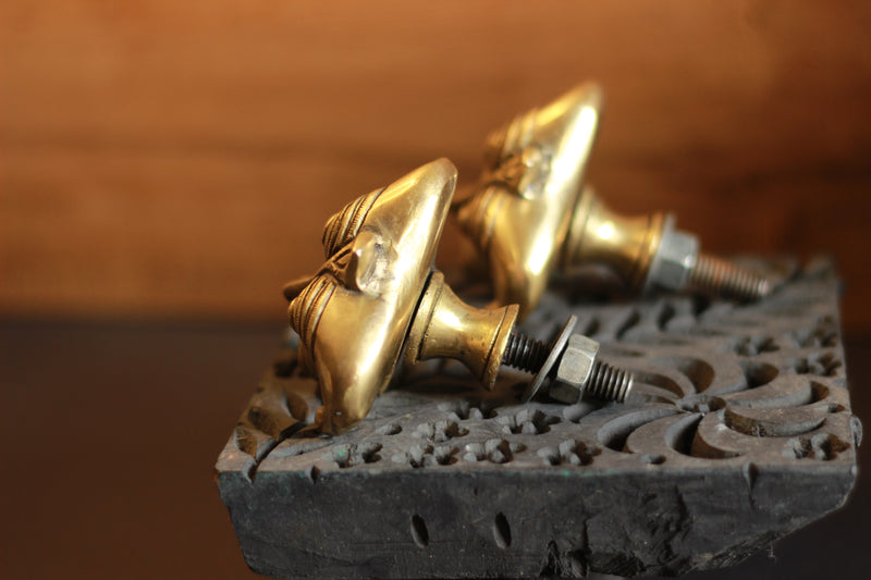Brass Yali Door Knob (pair)