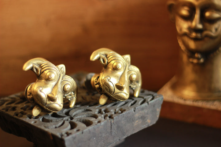 Brass Yali Door Knob (pair)