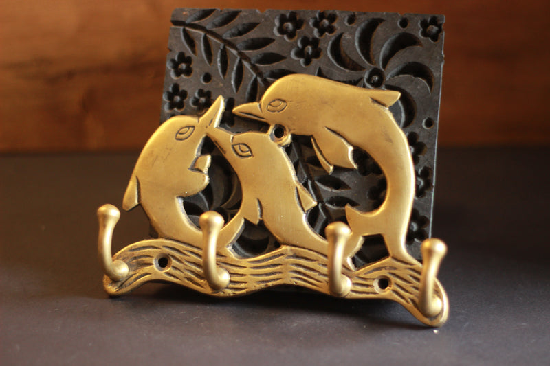 Brass Key Hanger -Coat Hooks-Dolphin