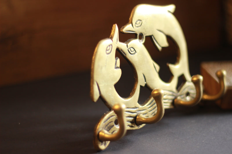 Brass Key Hanger -Coat Hooks-Dolphin