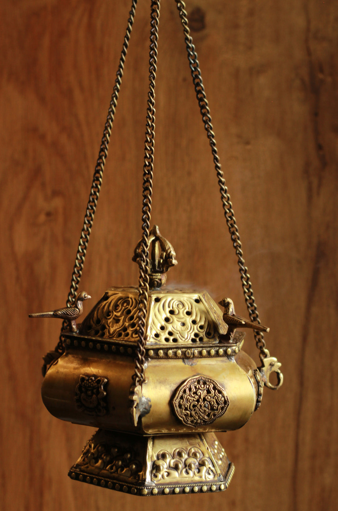 Brass DhoopDani Tibetan Hexagonal Design