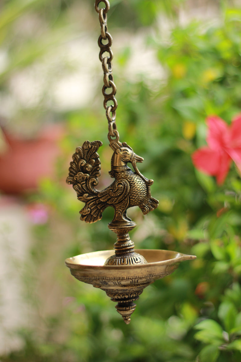 Brass Annapakshi Lamp 9"