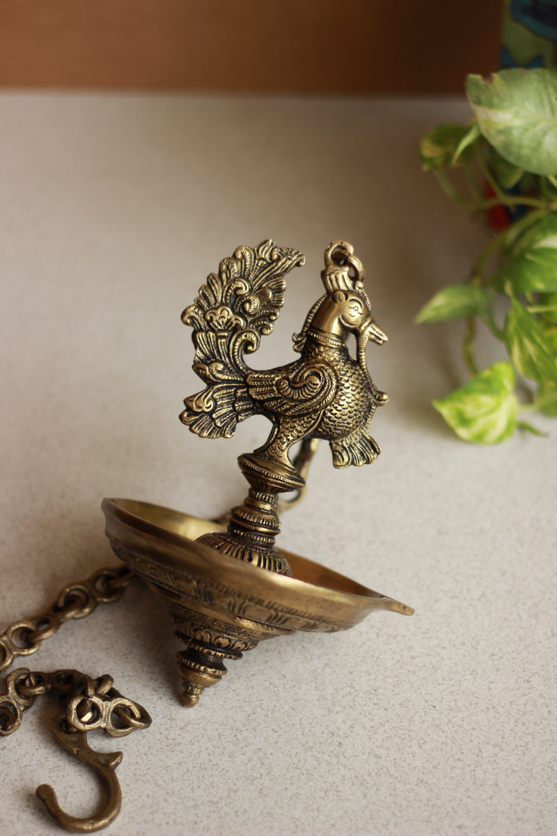 Brass Annapakshi Lamp 9"