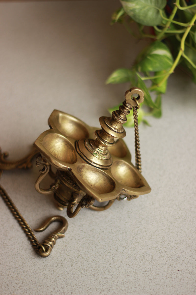 Hanging Bell Brass Annapakshi, Indian Home Decor