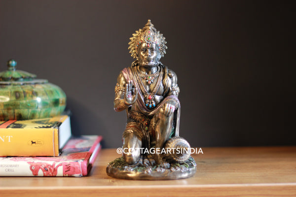 Bonded Resin Sitting Hanuman 7''