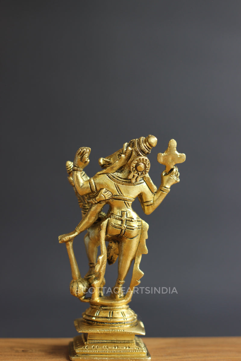Brass Varaha with Bhumi Devi/ Bhudevi