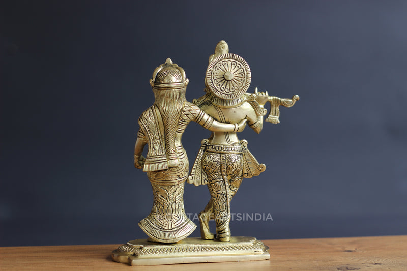 Brass Radha and Krishna 7.5''