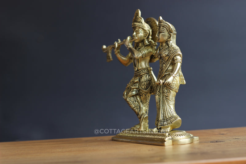 Brass Radha and Krishna 7.5''