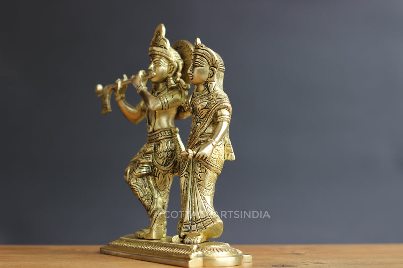 Brass Radha and Krishna 7.5''