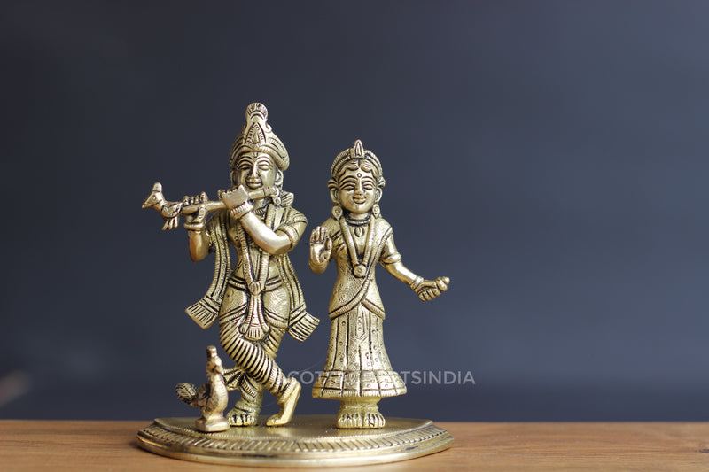 Brass Radha and Krishna 5.5''