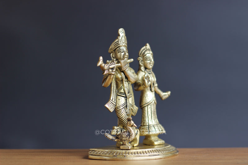 Brass Radha and Krishna 5.5''