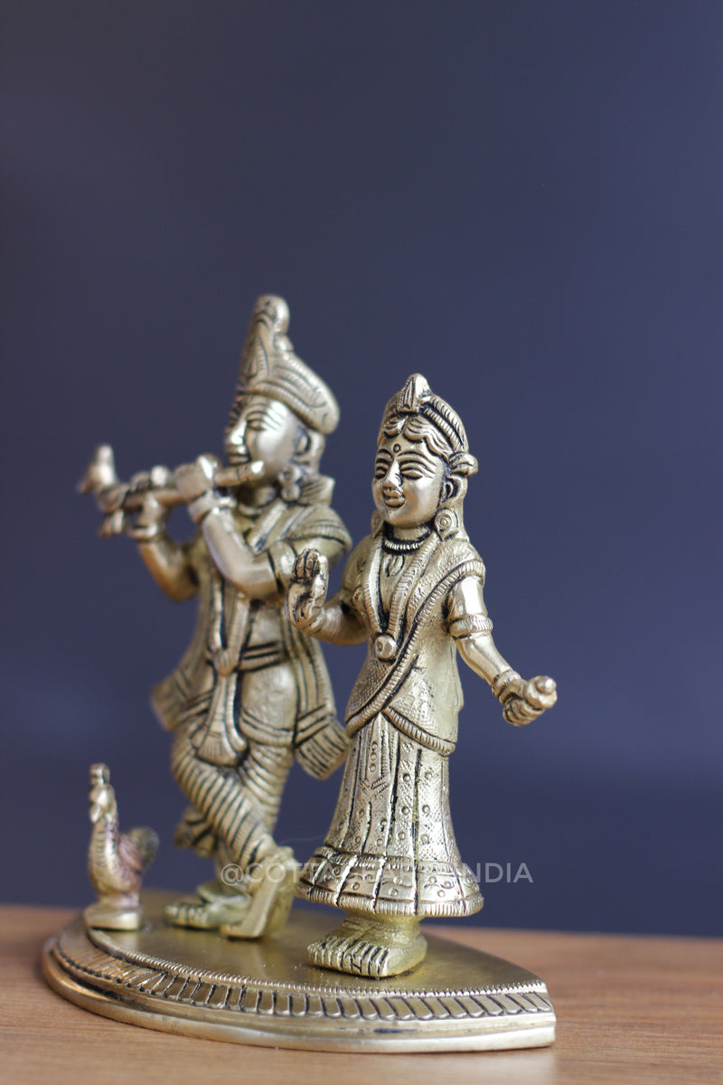 Brass Radha and Krishna 5.5''