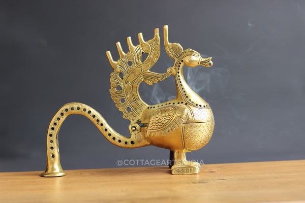 Brass Peacock DhoopDani