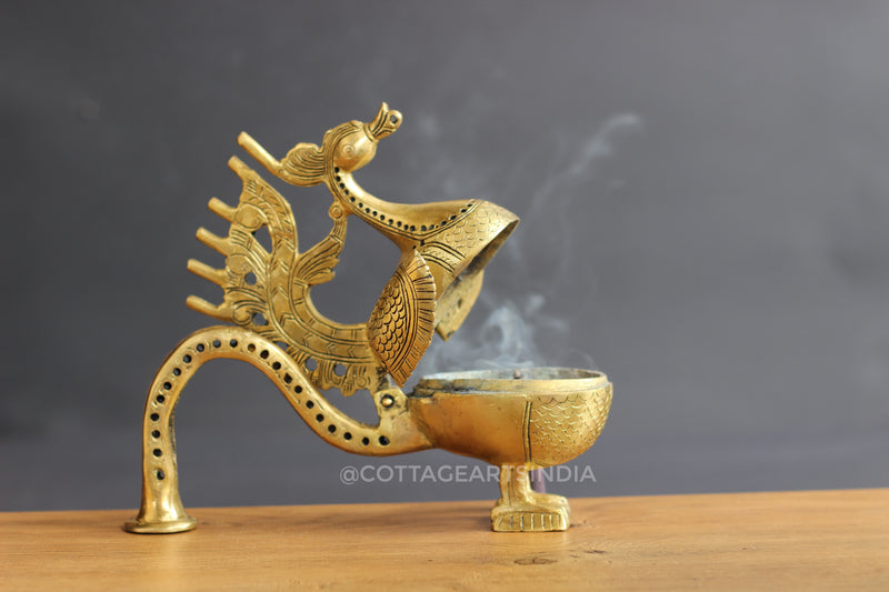 Brass Peacock DhoopDani