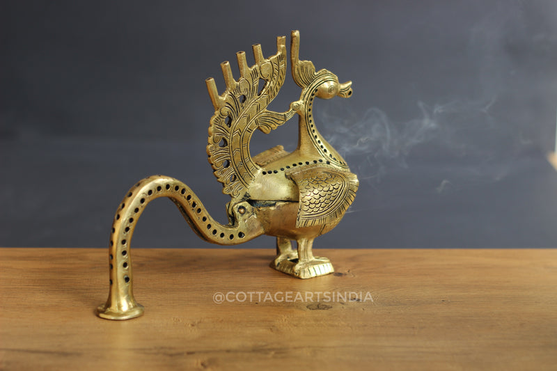 Brass Peacock DhoopDani