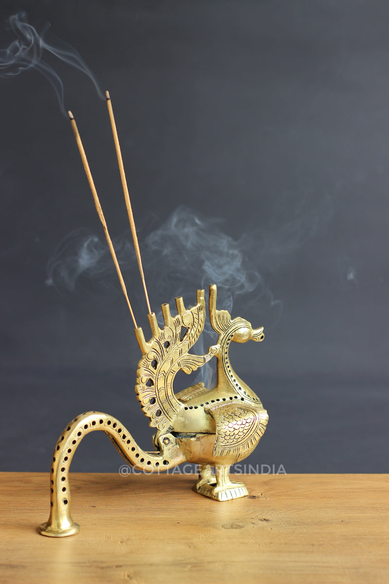 Brass Peacock DhoopDani