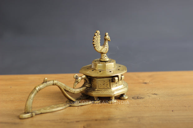 Brass Hexagonal Peacock DhoopDani