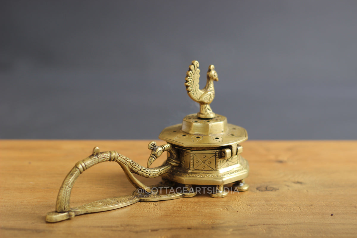 Brass Hexagonal Peacock DhoopDani