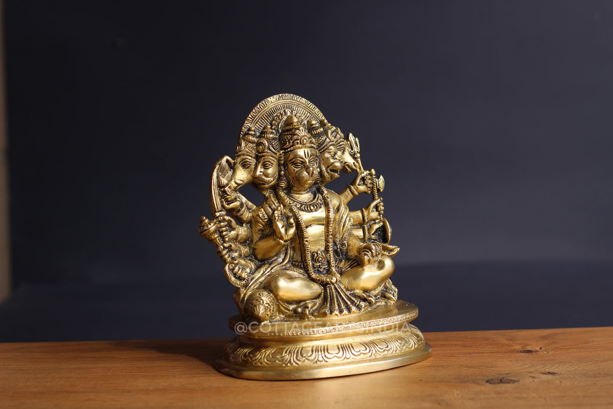 Panchamukhi Hanuman Brass Idol | Five Face Hanuman Statue