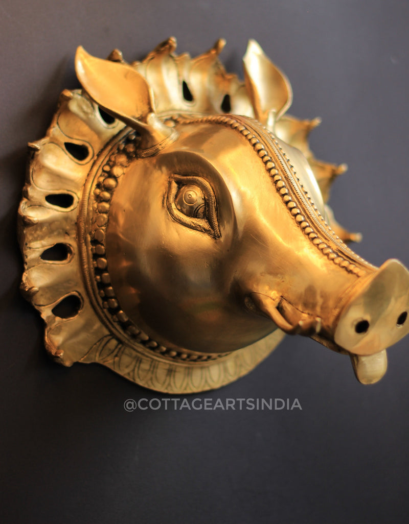 Brass Wall Hanging Varaha Mask
